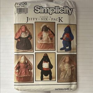 Simplicity T206 Sewing Pattern with Black Illustrations
